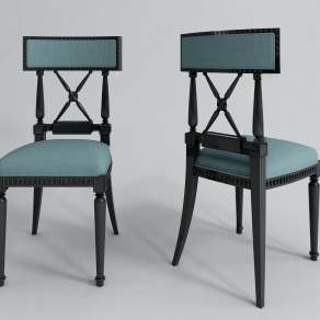 美式餐椅3D模型下载